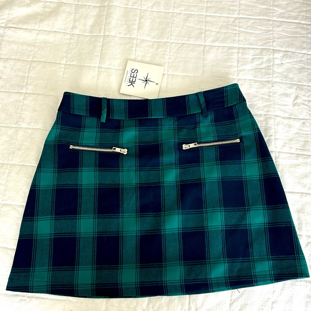 SEEK The Label - Navy and Green Plaid Skirt from LF Stores